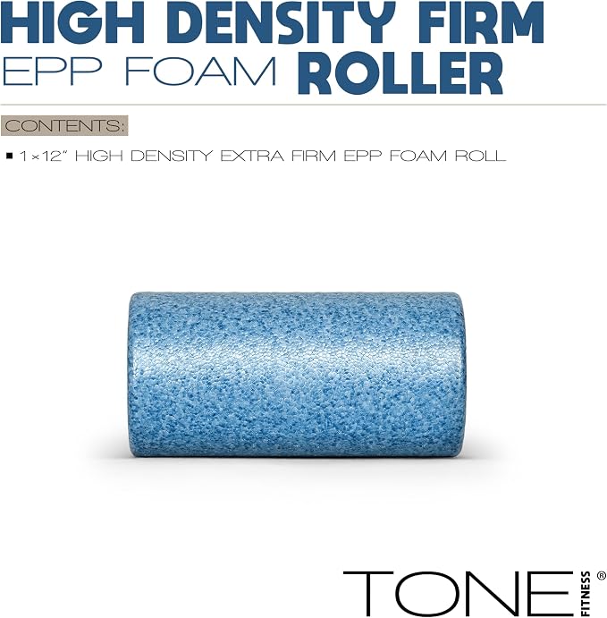 Tone Fitness High Density EPP Foam Exercise Foam Roller for Yoga, Pilates, Stretching, Massage, and Recovery | Multiple Sizes and Colors