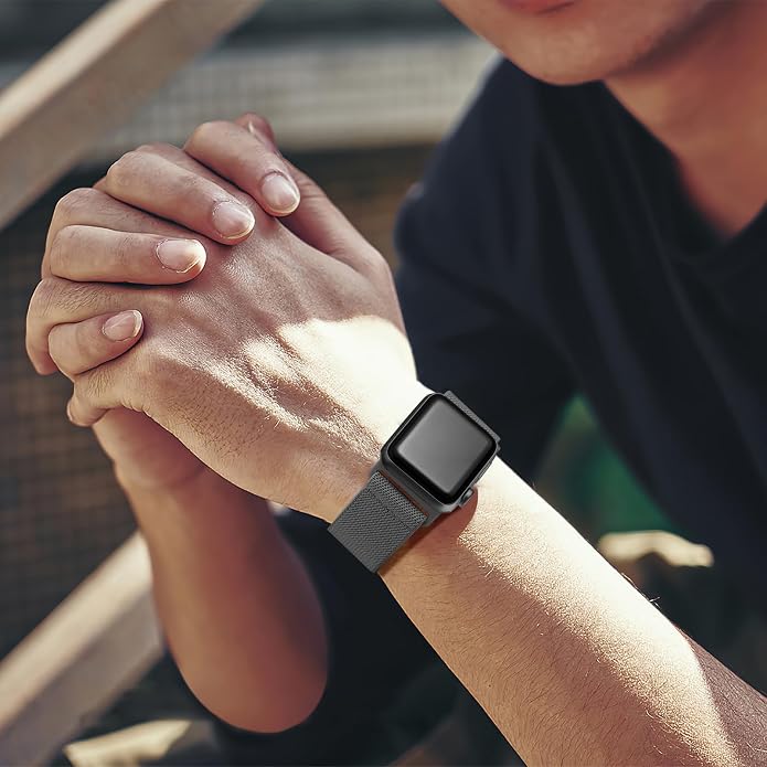 Lerobo Braided Band Compatible with Apple Watch Series 11 10 9 8 7 46mm 45mm 41mm Ultra SE 3 2 1 49mm Series 6 5 4 3 44mm 40mm 38mm 42mm Men iWatch Bands Women Stretchy Nylon Solo Loop Sport Strap