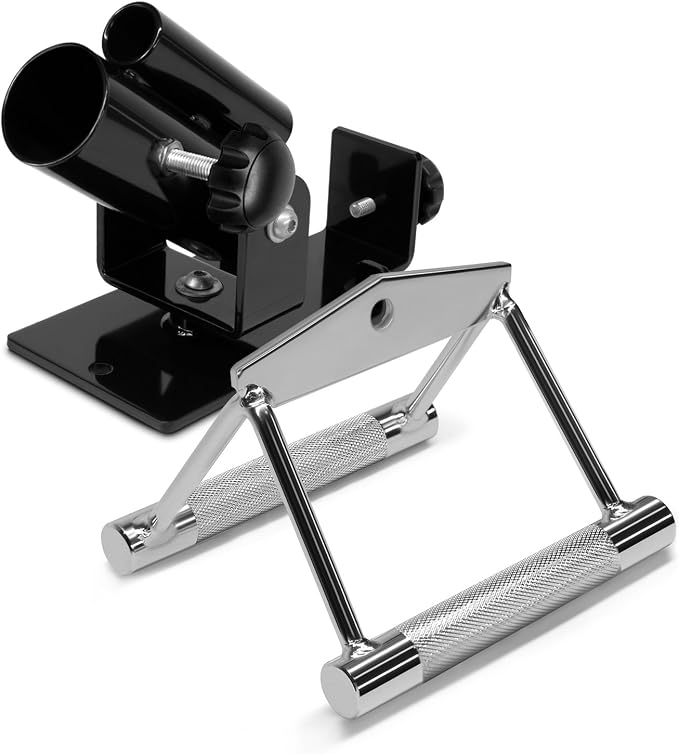 Yes4All Exercise Machine Adjustable T Bar Row Attachment, D Row Handle/Landmine Handle Attachment with Textured Rubber Handles