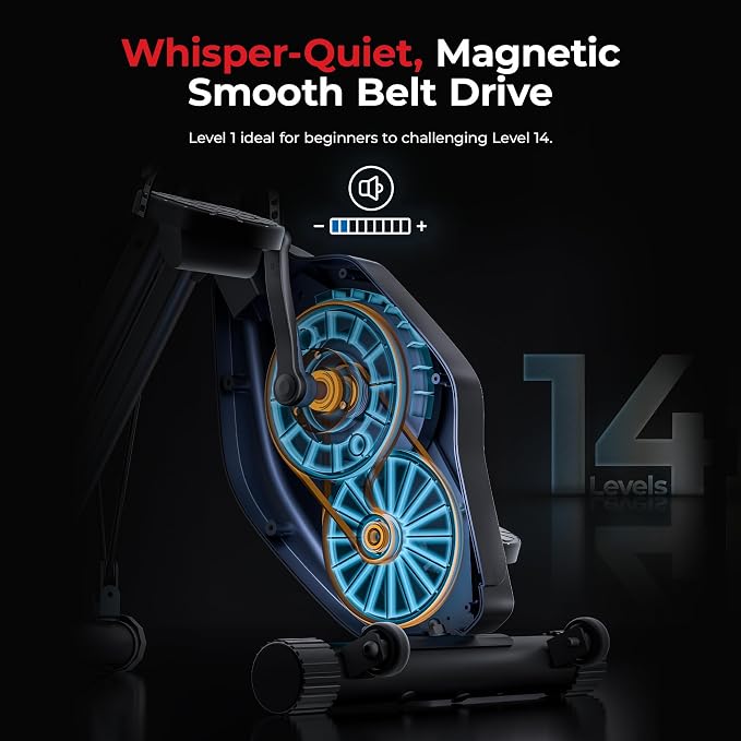 Sunny Health & Fitness Smart Foldable Magnetic X-Bike, Low-Impact Workouts
