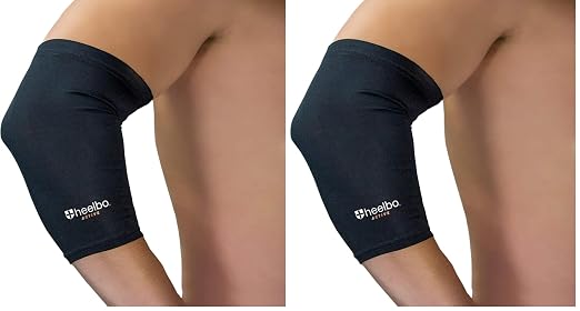 Heelbo Elbow Sleeve and Elbow Compression Sleeve with Copper Infused Fibers and Breathable Fabric for Tendonitis,Golfers Weight Lifting,Tennis Elbow or Arthritis for Men and Women,Black,Extra Large