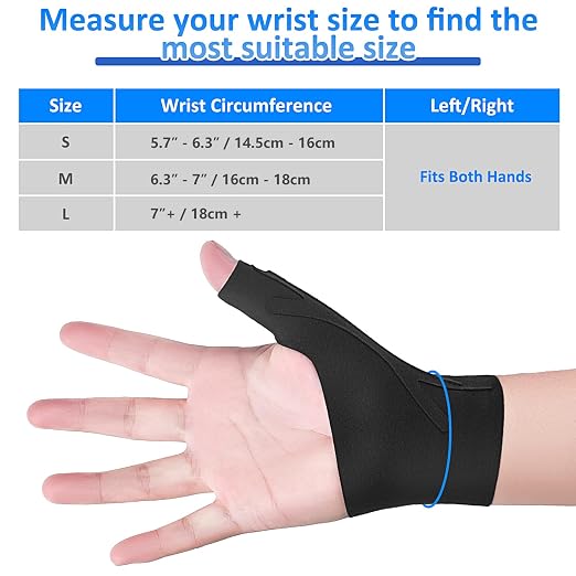 Thumb Wrist Brace Copper Compression Stabilizer Thumb Support Spica Splint for Carpal Tunnel, Arthritis, Tendonitis and TFCC Pain Relief - Women & Men - Fits Left or Right Hand - Breathable, Soft and