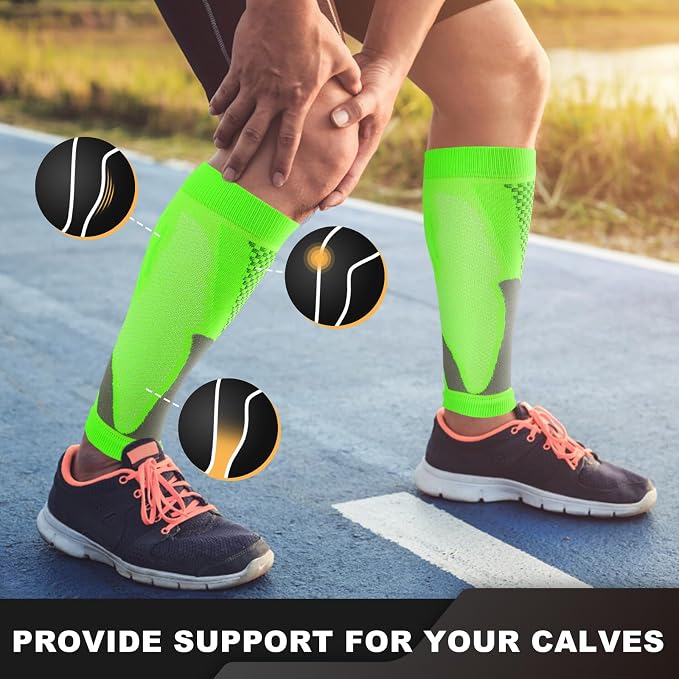 Junely 3 Pairs Calf Compression Sleeve for Men and Women | Running Athletic Nurses Work Support Travel Flight Sports