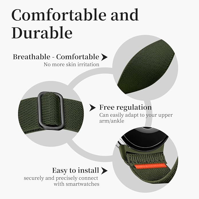 Sport Ankle/Arm Band Compatibel with Google Pixel Watch 1/2/3 4 (41mm) Google Pixel Watch 4 3 （45mm）,Elastic Nylon Arm Bands for Google Watch Men/Women