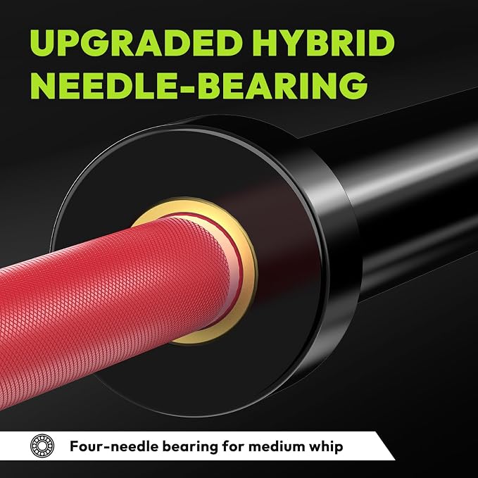HANDBODE Olympic Barbell, 4FT, 5FT, 6FT & 7FT Weight Bar, Multiple Options | 2-Inch Needle Bearings, Hard Chrome Coating, Knurled Grip, Powerlifting, Bench Press, Deadlift, Squat, Hip Thrusts And Cleans