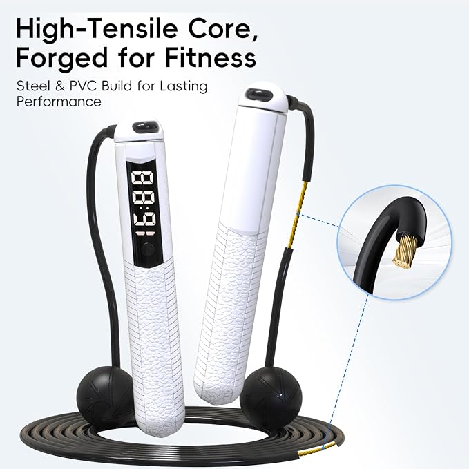 Cordless Gravity Jump Rope, Smart Jump Rope with Counter for Gym, Fat Burning & Calorie Burn, APP Data Analysis, Home Workout Equipment for Women ＆ Men