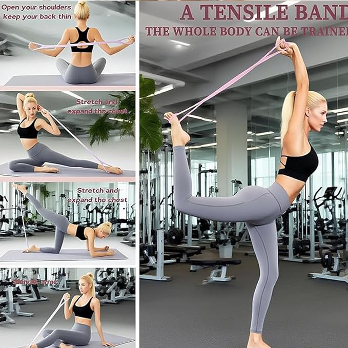 Resistance Bands with Handles,Figure 8 Resistance Band Elastic Fitness Bands Exercise Band for Home Yoga Gym Workout