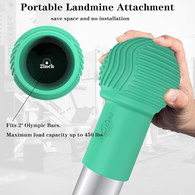 Landmine Attachment for Barbell, 2'' Olympic Bar Core Trainer Accessory | Build Strength with Press, Row, Rotation and T-Bar Exercises, Heavy Duty Equipment for Home Gym and Functional Training