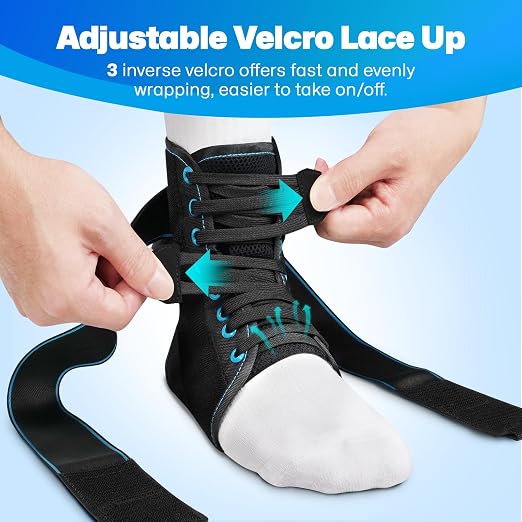 Lace Up Ankle Brace for Women Men, Ankle Support for Sprained Ankle, Plantar Fasciitis Brace Ankles Stabilizer Wrap for Basketball, Volleyball, Sports, Injury Recovery, XS