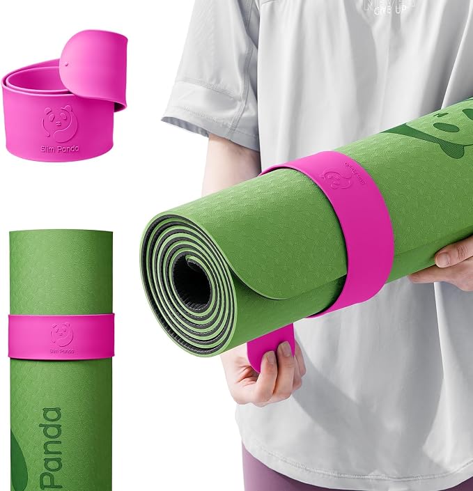 Yoga Mat Strap Slap Band, One Snap Keeps Mats Tightly Rolled, Heavy-Duty Clasp Fits Most Size Mats(24" L X 2" W)