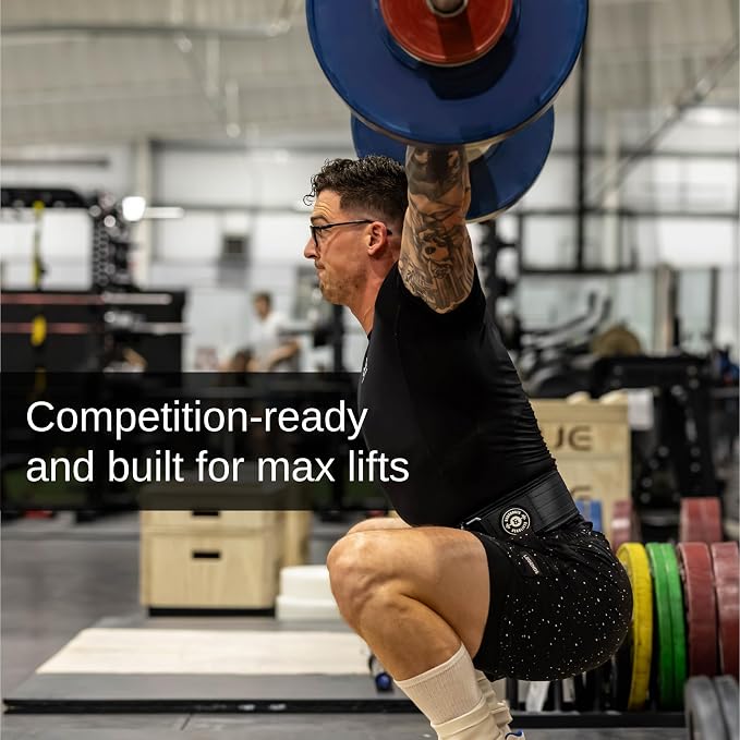 Weight Lifting Belt for Squats, Weightlifting Belt for Deadlifts - 4in Back Support for Bodybuilding | Powerlifting, Locking Metal Buckle, Weight Lifting Belts for Men - Quick Locking