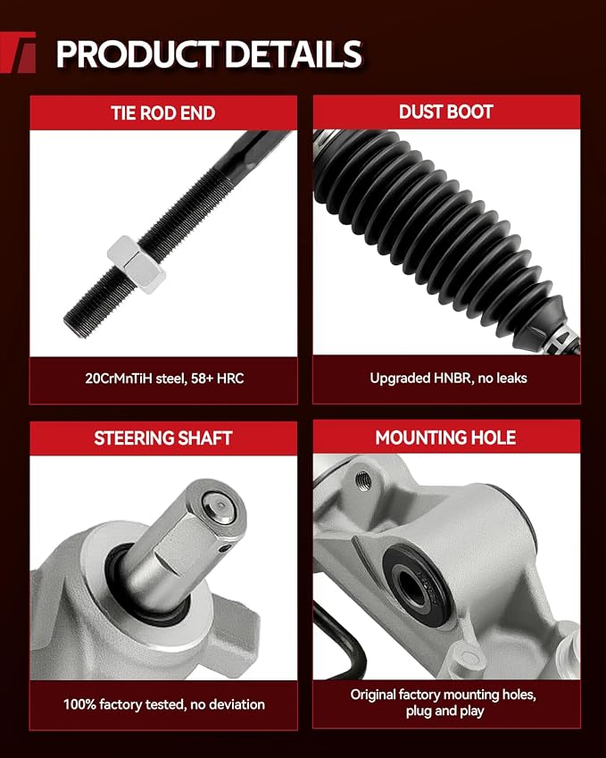 Torchbeam Hydraulic Power Steering Rack and Pinion for Taurus 08-09 All Models/10-12 3.5L, Flex 09 All Models/10-12 3.5L, Five Hundred 07, Taurus X 08-09, Sable 08-09, MKT 10-12 3.7L Replace# 222003