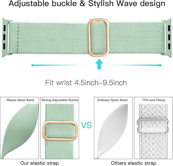 Lerobo Braided Band Compatible with Apple Watch Series 11 10 9 8 7 46mm 45mm 41mm Ultra SE 3 2 1 49mm Series 6 5 4 3 44mm 40mm 38mm 42mm Men iWatch Bands Women Stretchy Nylon Solo Loop Sport Strap