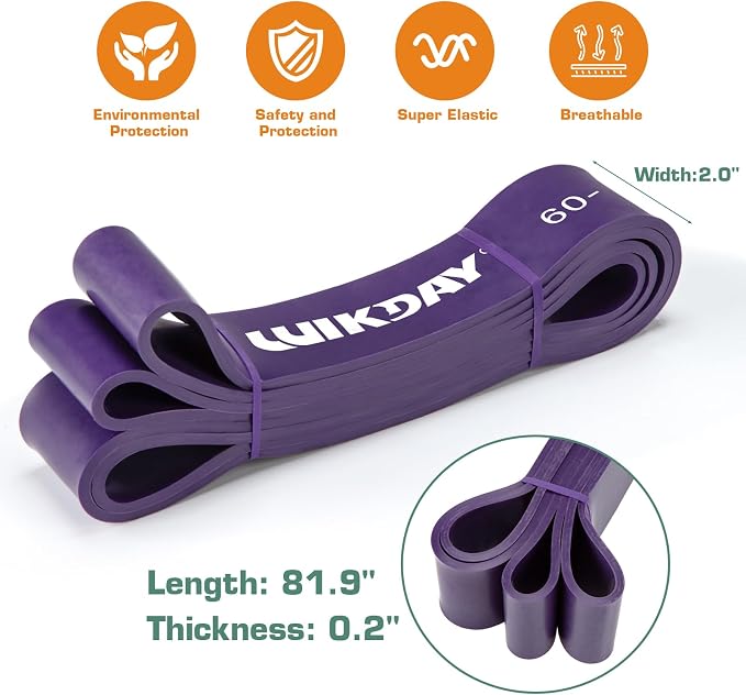 WIKDAY Resistance Bands for Working Out, Exercise Bands, Workout Bands, Pull Up Assistance Bands for Body Stretching Training Physical Therapy Muscle Training for Men & Women