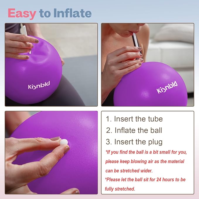 kisnbld Small Exercise Ball, 9 Inch Mini Pilates Ball, Anti Burst and Slip Resistant Mini Yoga Ball for Stability, Fitness, Physical Therapy, Stretching & Core Strength Workout at Home Gym & Office