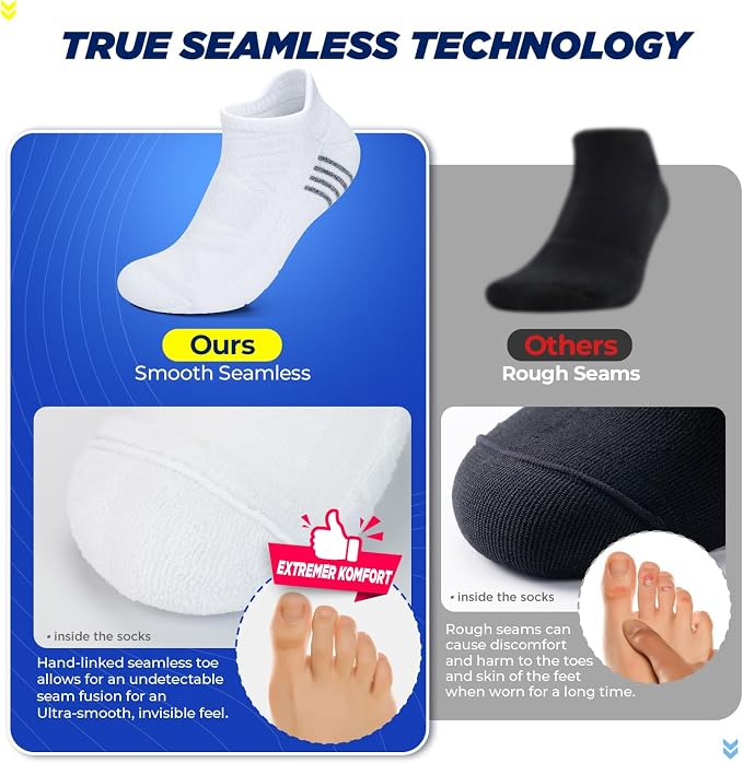 TANSTC Athletic Running Ankle Socks for Men Women, Cushioned Low Cut Sport Tab Socks, 6 Pack