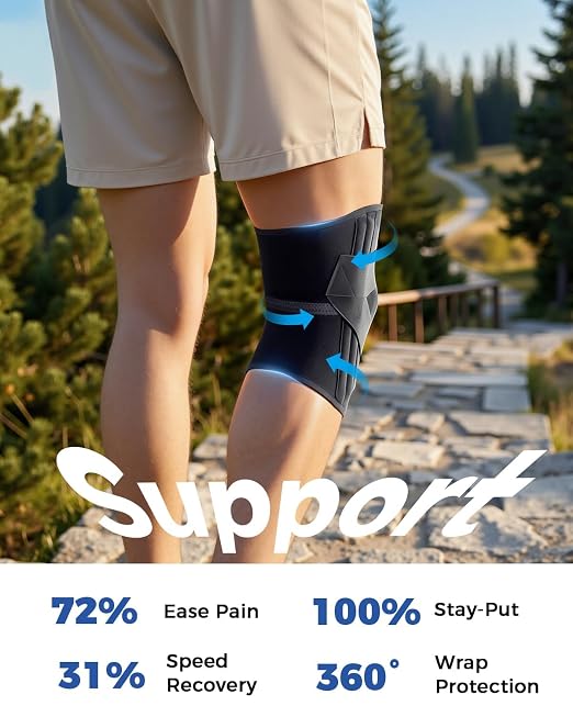 Medical Knee Brace for Women & Men,Knee Support with Side Stabilizers | Adjustable V-Straps,Anti-Slip for Knee Pain,Meniscus Tear,ACL,MCL, Arthritis,Patella Stability and Injury Recovery