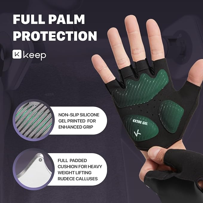 KEEP Workout Gloves for Men & Women, Breathable Skin-Friendly Non-Slip Gym Gloves for Weight Lifting, Pull-Ups, Dumbbells, Cycling, Fitness Training & Home Exercise