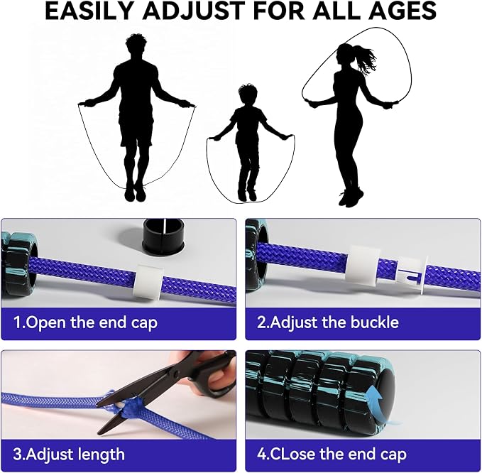 Jump Rope Cotton Adjustable Skipping Weighted jumprope for Women，Adult and Children Athletic Fitness Exercise Jumping Rope (Pink)