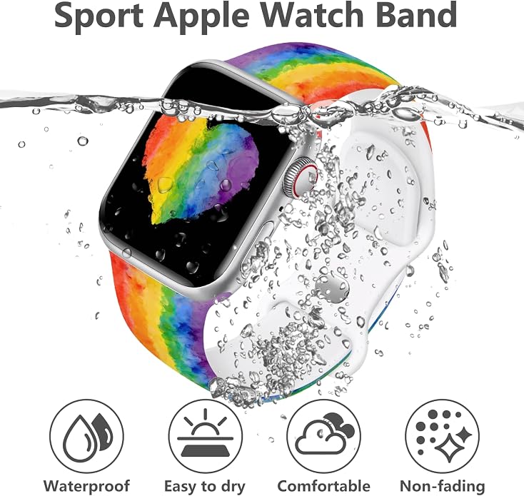 Pride Watch Band Compatible with Apple Watch Series 11 10 9 8 7 6 5 4 Ultra SE (Replacement Silicone Strap for iWatch 40mm - 49mm)