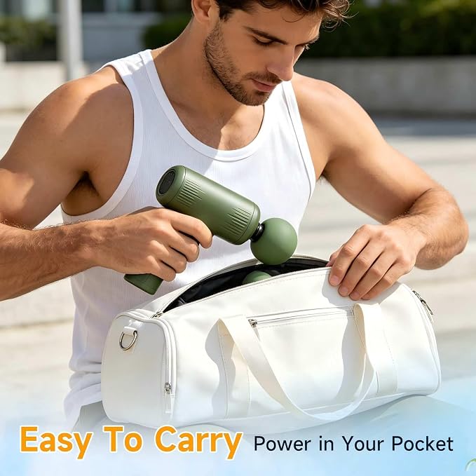 Massage Gun with Heat, Powerful Warming Massage, Home & Travel | Massage Gun with Heat, Powerful Heated Massage, Quiet Portable Massager for Home& Travel, Lightweight Design