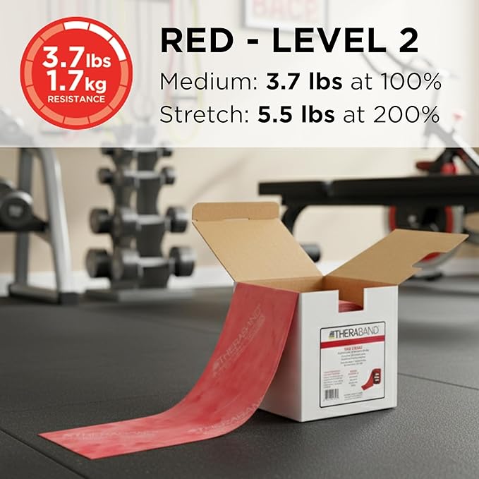 THERABAND Resistance Band, Gold, Max, 25-Yard Roll, Latex-Free, Elastic Band for Exercise, Physical Therapy, Yoga, Pilates, Stretching, Home Workouts, Color-Coded for Easy Resistance Levels