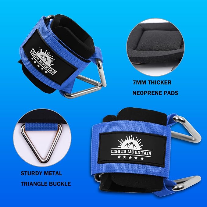 Wrist Cuffs for Cable Machines – Padded & Adjustable Straps for Lateral Raises, Tricep Pushdowns & Strength Training
