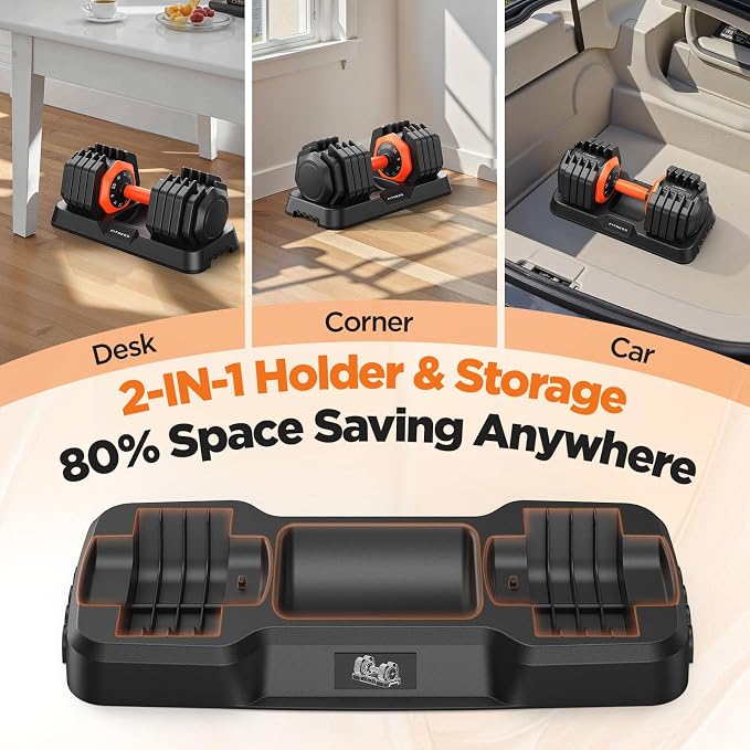 2026 FDB2 Updated Adjustable Dumbbell Set of 2, 5-in-1/10-in-1 Weights Dumbbell Set with Storage Box, 25lbs/55lbs Adjustable Weights with Anti-slip Silicone Grip, Weight Set For Home Gym Suit both Men and Women