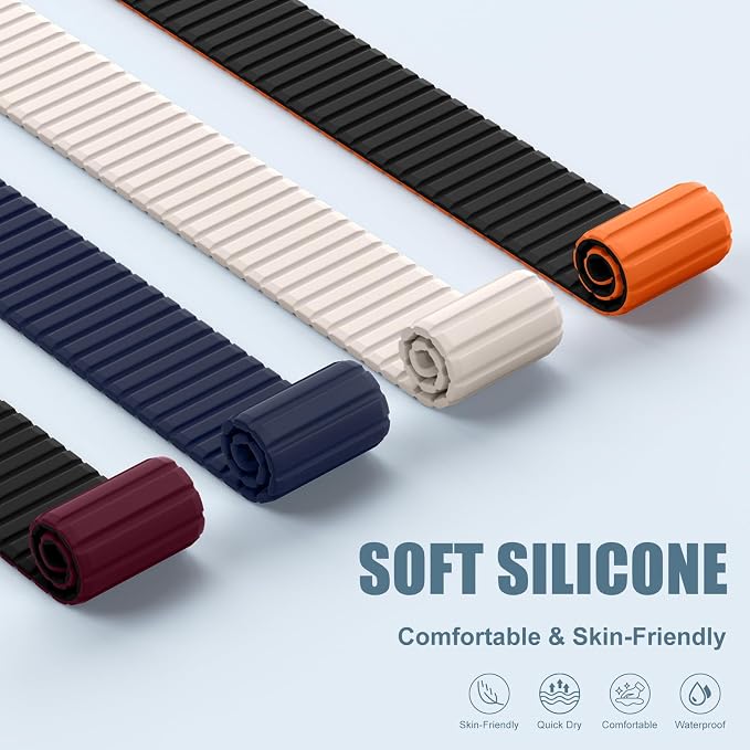 Magnetic Sport Silicone for Apple Watch Ultra 3 2 Band 49mm 46 45 44mm Men | Upgraded Magnet,Two-Tone Design,Waterproof,Soft Loop Strap for iWatch Ultra 3/2 Series 11 10 9 8 7 6 5 4 SE 46mm 45mm 44 49