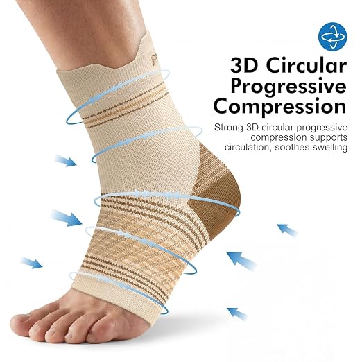 6 Pairs Compression Socks Men & Women Ankle Brace Plantar Fasciitis Socks | Ankle Compression Sleeve with Arch Support for Plantar Fasciitis Relief, Achilles Tendonitis Relief, Heel Pain & Swelling