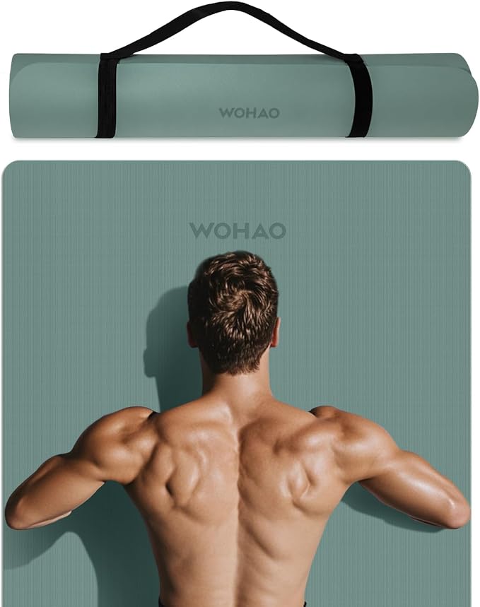 Extra Wide & Thick 8mm Yoga Mat, 72"x31.5" | Large Non Slip Exercise Mat, Premium POE Material, Superior Cushioning & Stability, With Strap for Home Gym, Pilates