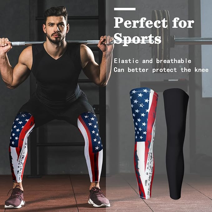 Skylety Compression Leg Sleeve Full Length Leg Sleeves Sports Cycling for Men Women, Running, Basketball