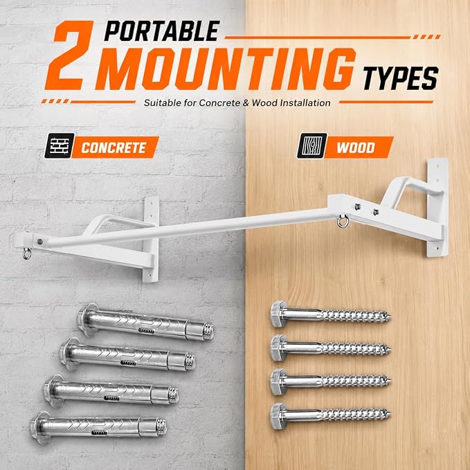 2026 Upgrade Pull Up Bar Wall Mounted - 600 lbs Heavy Duty Strength Training Pull-Up Bars, Ideal Rogue Pull Up Bar for Home and Commercial Gym, Easy Installation Chin Up Bar, Versatile Garage Pullup Bar