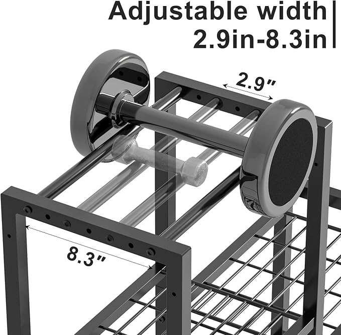 6Tier Rolling Home Gym Storage, Multi-Purpose Dumbbell Weight Rack | 6-Tier Rolling Cart Stores Dumbbells, Yoga Mats and Workout Gear; Wheels Make Home Gym Organization Clean, Tidy and Mobile