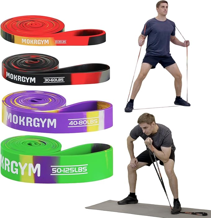 Resistance Band – Natural Rubber, Non-Allergenic & Durable,Portable for Home, Gym & Outdoor Workouts Fitness Exercise and Rehabilitation (Green,50-125 LBS)