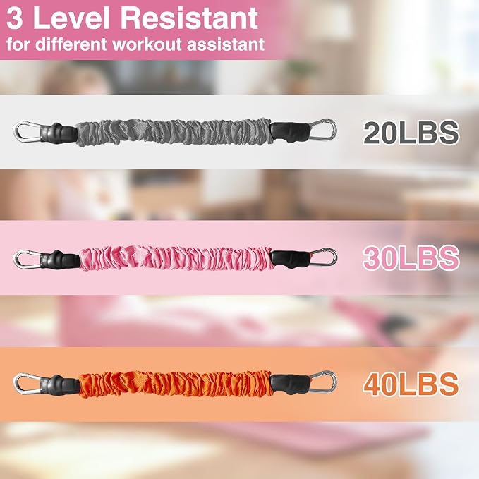 Durable Comfortable Padded Handle Adjustable Pedal Resistance Band 20-40LBS for Full Body Workout