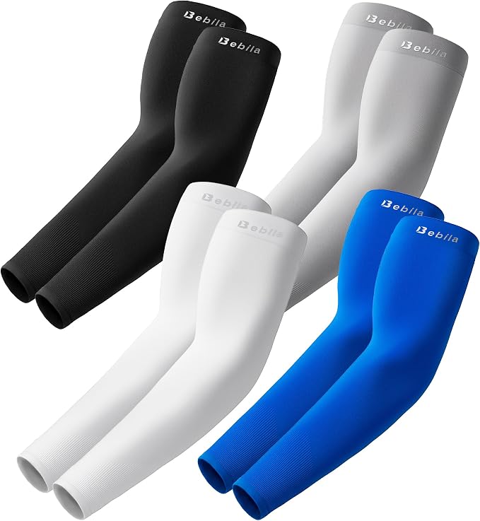 Bebila Arm Sleeves for Men Women, UV Sun Protection Cooling Compression Outdoor