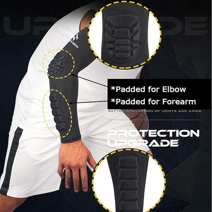 2PCS Padded Elbow Forearm Sleeves Compression Arm Protective Support