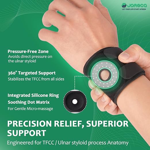 TFCC Wrist Brace for TFCC Tear for Right and Left Hands Built-in O-Shaped Pad Wrist Support for Ulnar Sided Pain, Weak Grip, Workouts & Recovery (Pair)