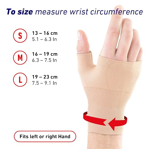 Neo-G Wrist and Thumb Support for Arthritis, Joint Pain, Tendonitis, Sprain - Wrist Brace Wrist Compression Hand Support - S - Beige