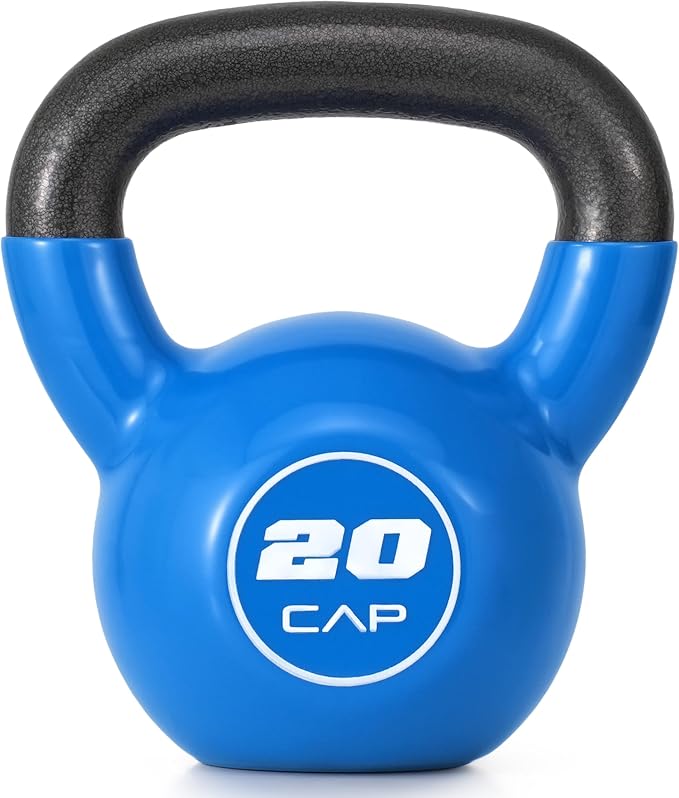 CAP Vinyl Coated Cast Iron Kettlebell, 10-50 LB Home Gym Weight