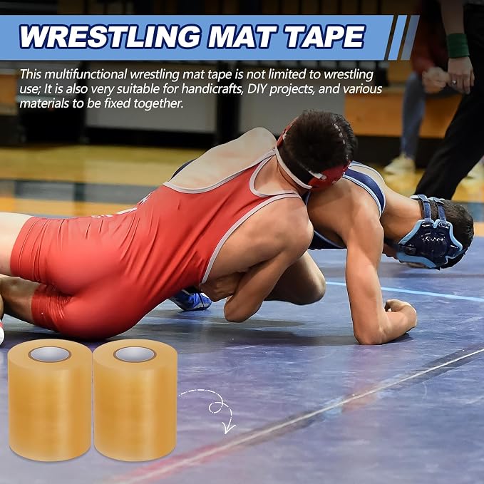 Pangda Wrestling Mat Tape 3 or 4 Inch Heavy Duty 7 Mil PVC Carpet Tape for Wrestling Grappling Exercise Mats Seaming Cover Gym Floor Carpet Seam