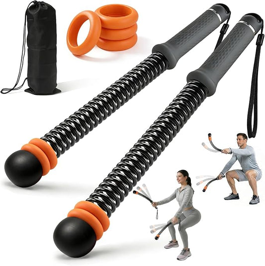 Cordless Battle Ropes Adjustable Weighted with 8 Removable Weight Rings | Portable, Ropeless, Storage bag, non-slip handle, for Home Gym, HIIT, Functional ＆ Full Body Workout for Women and Men