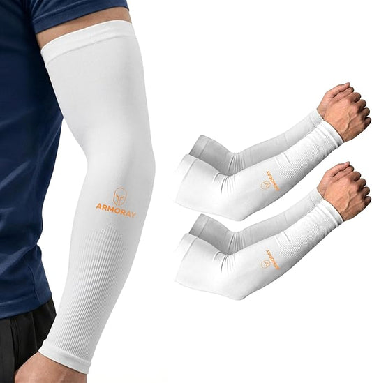 ARMORAY Arm Sleeves for Men and Women - UV Sun Protection Cooling Compression - Tattoo Cover Up Sleeve for Daily Wear & Work