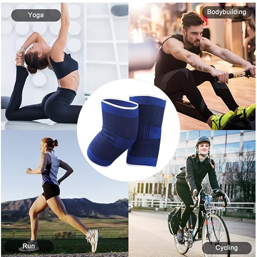Knee Compression Sleeve For Women Men, Knee Braces for Knee Pain, Running Knee Brace, Knee Support For Knee Joint Pain (Blue)