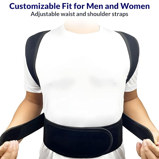 Posture Corrector for Men and Women - Lumbar Back Brace and Shoulder Straightener - Helps Provide Lower Back Support and Relief - Adjustable, Comfortable and Easy to Wear