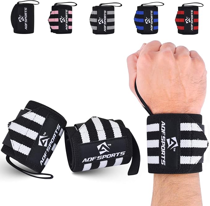 AQF Wrist Wraps for Weightlifting & Powerlifting, 18" USPA Approved (Pair)