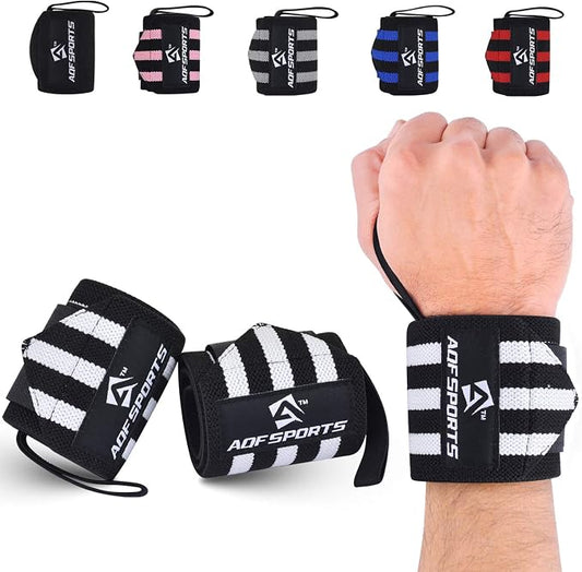AQF Wrist Wraps for Weightlifting & Powerlifting, 18" USPA Approved (Pair)