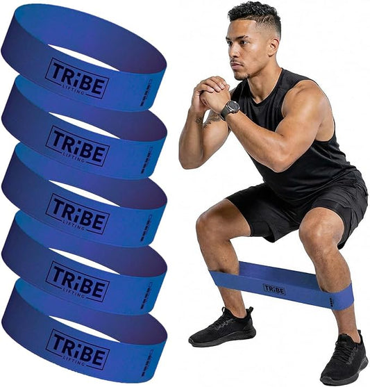 Fabric Resistance Bands for Working Out, 5-Band Set for Legs and Glutes | Booty bands for women and men, 5 resistance levels, for glute activation, hip training, squats, lunges and physical therapy