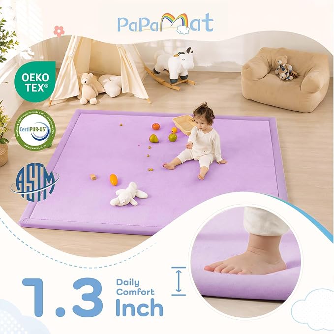 1.3" Thick Baby Play Mat for Floor,39x59 Memory Foam Tummy Time Mat | Ultra Soft Playmat for Baby,Tummy Time Foam Mats,Cushioned for Infant,Kids and Toddler Crawling,Easy Care